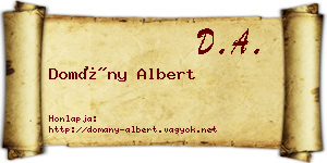 Domány Albert névjegykártya