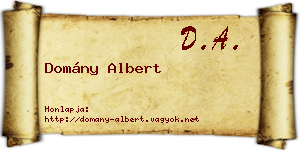 Domány Albert névjegykártya