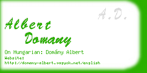 albert domany business card